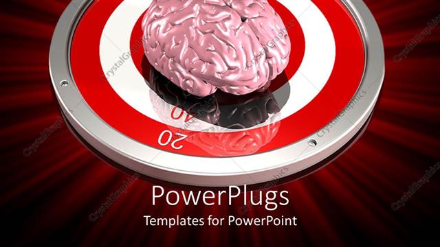  Presentation with metallic - Human brain in the middle of metallic red and white reflective target