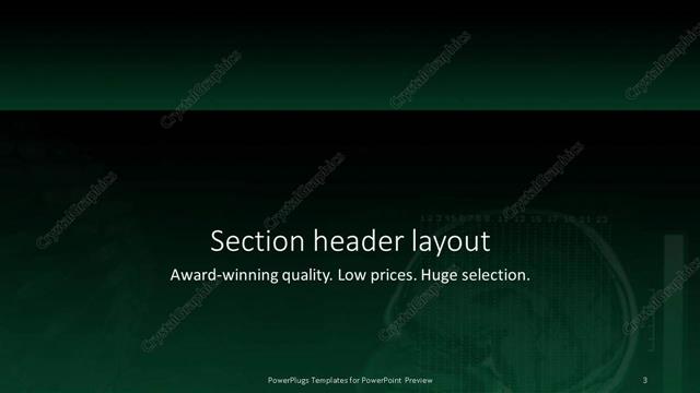 Section Header presentation slide layout