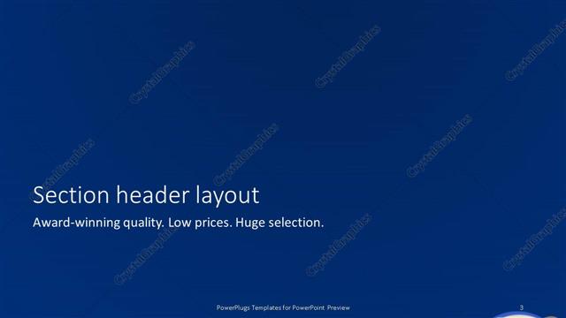 Section Header presentation slide layout