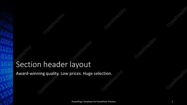 Section Header presentation slide layout