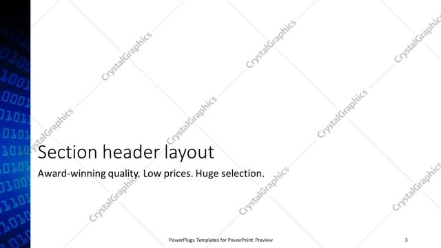 Section Header presentation slide layout