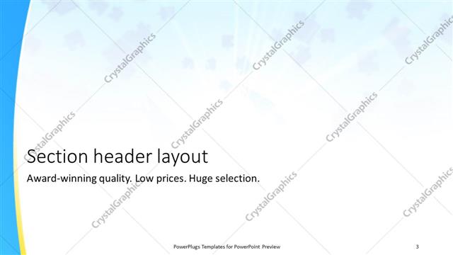 Section Header presentation slide layout