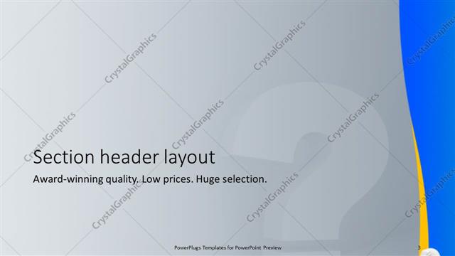 Section Header presentation slide layout