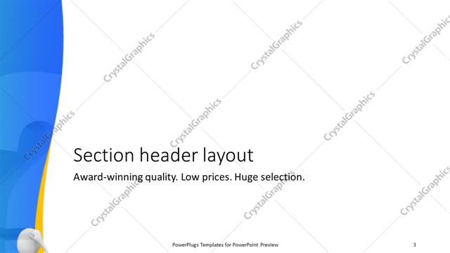 Section Header presentation slide layout