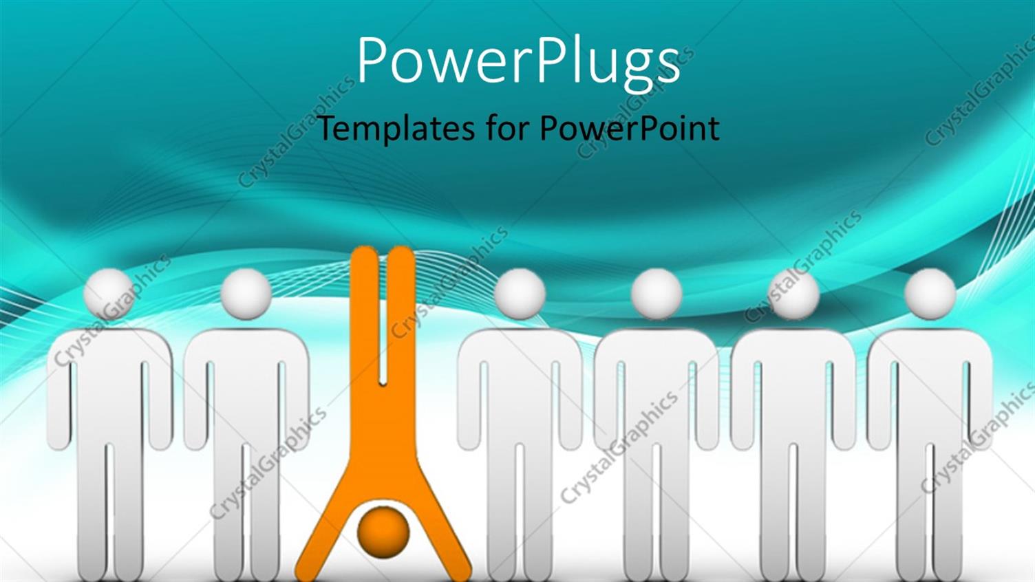 Featuring Human Character in Orange Different from Others in White with Blue Waves in Background