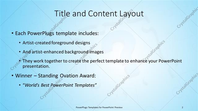 Title and Content presentation slide layout