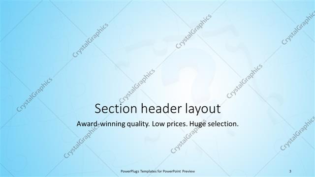 Section Header presentation slide layout