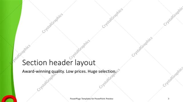 Section Header presentation slide layout
