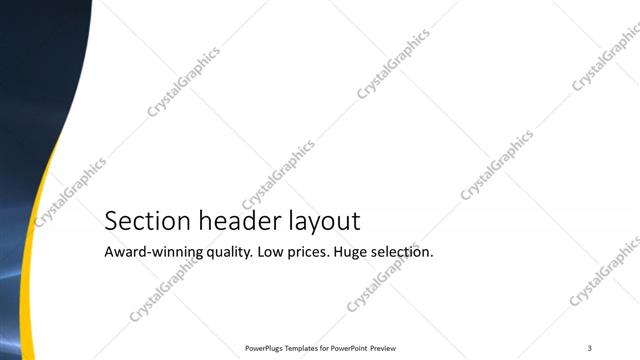 Section Header presentation slide layout