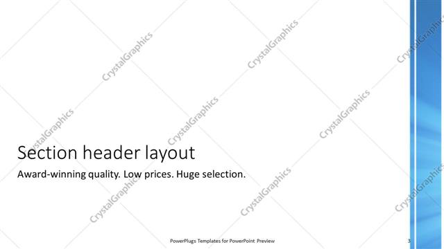 Section Header presentation slide layout