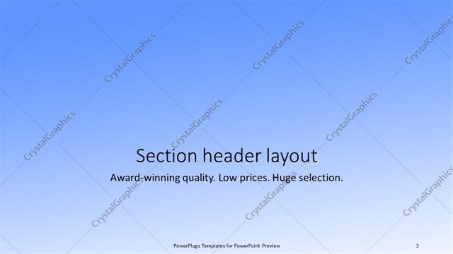 Section Header presentation slide layout