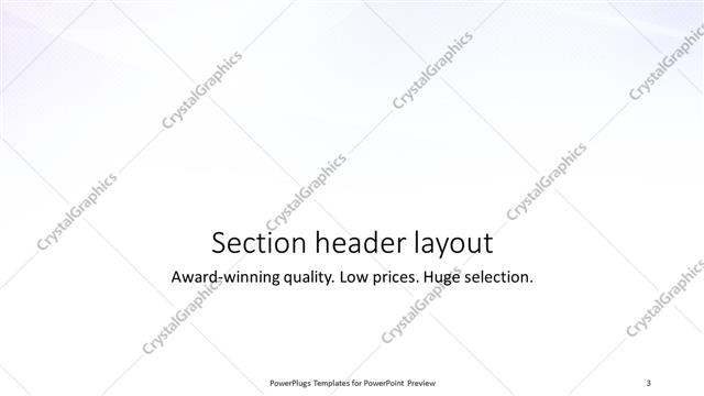 Section Header presentation slide layout