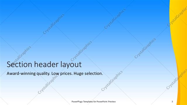 Section Header presentation slide layout
