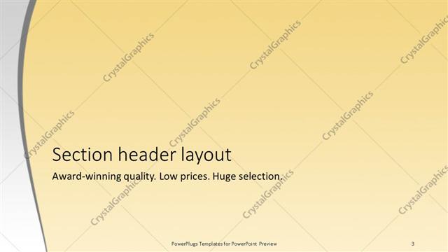 Section Header presentation slide layout