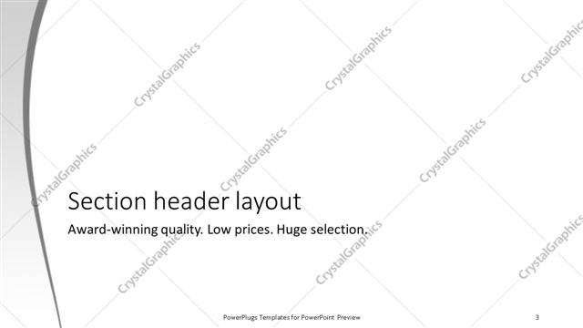 Section Header presentation slide layout