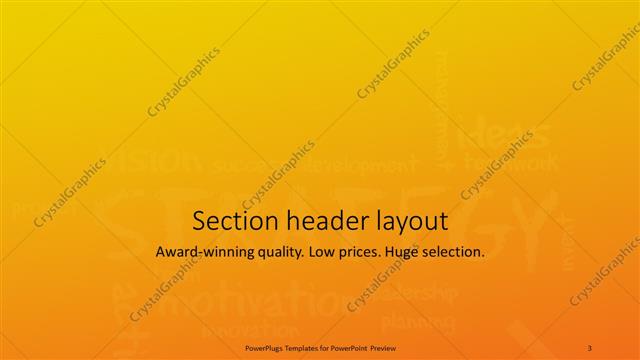 Section Header presentation slide layout