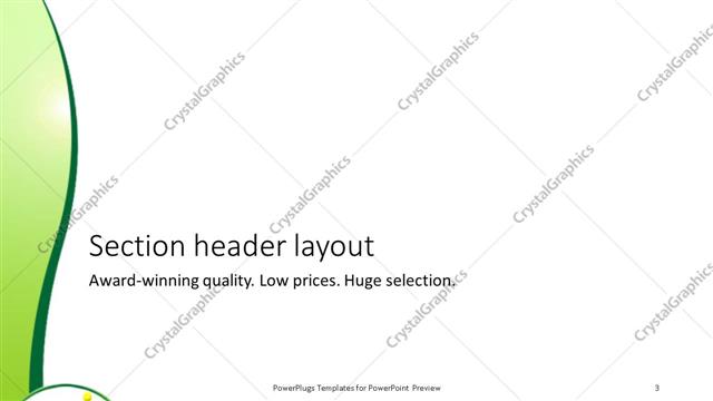 Section Header presentation slide layout