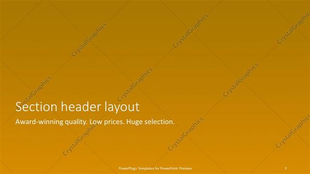 Section Header presentation slide layout