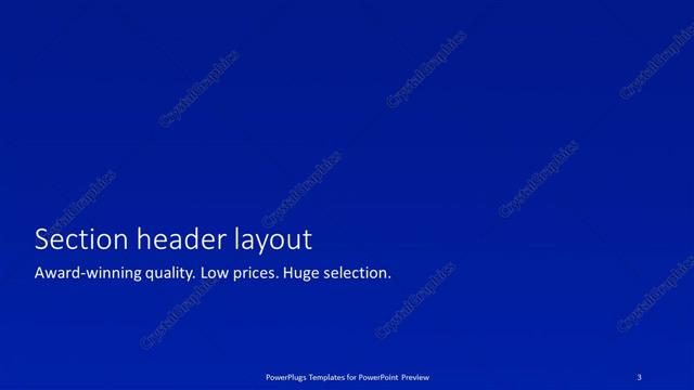 Section Header presentation slide layout