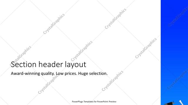Section Header presentation slide layout