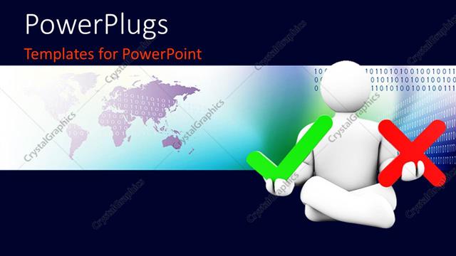  Presentation with choice - Human figure doing yoga with a check and X symbol