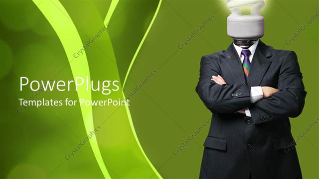  Presentation with bulb - Human figure with a power saving light bulb head