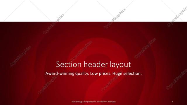 Section Header presentation slide layout