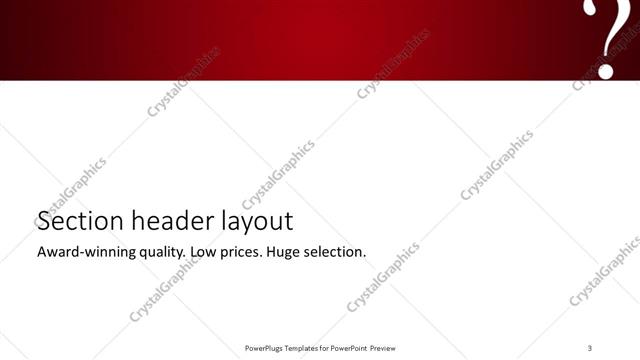 Section Header presentation slide layout