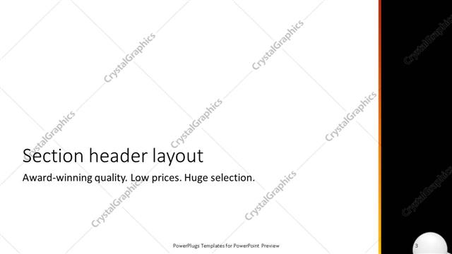Section Header presentation slide layout