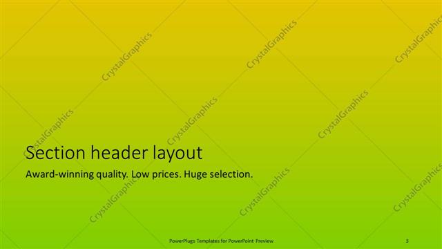 Section Header presentation slide layout