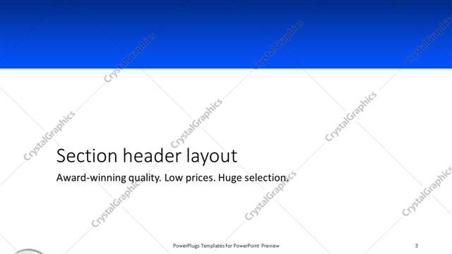 Section Header presentation slide layout
