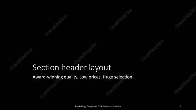 Section Header presentation slide layout