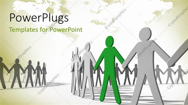  Presentation with community - Human figures holding hands to create a more powerful chain in circle