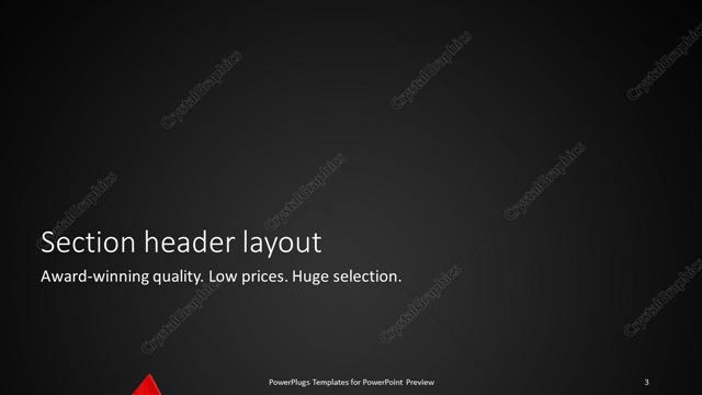 Section Header presentation slide layout