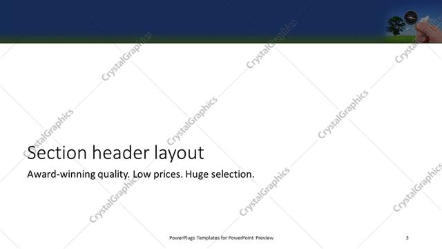 Section Header presentation slide layout