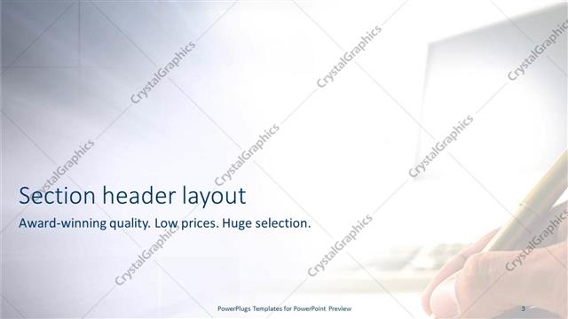 Section Header presentation slide layout