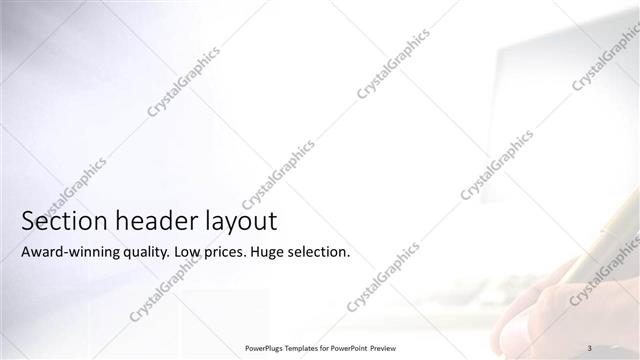 Section Header presentation slide layout
