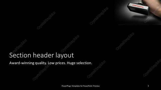 Section Header presentation slide layout