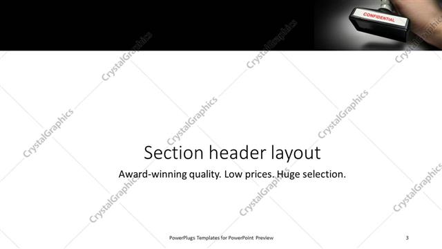 Section Header presentation slide layout