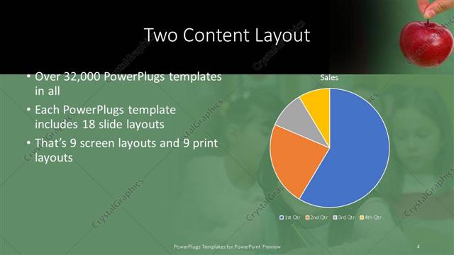 Two Content presentation slide layout