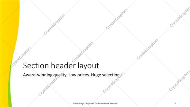 Section Header presentation slide layout