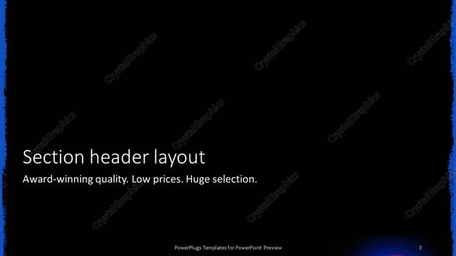 Section Header presentation slide layout