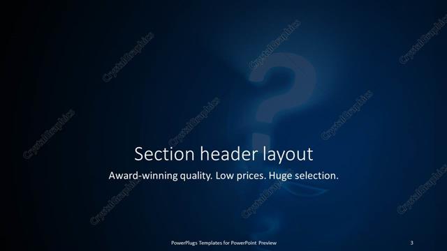 Section Header presentation slide layout