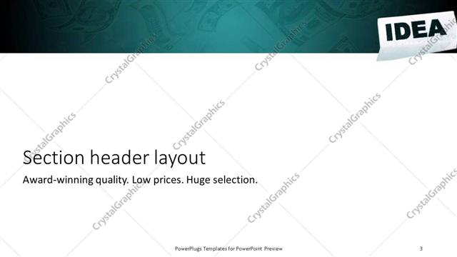 Section Header presentation slide layout