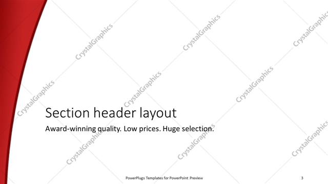 Section Header presentation slide layout