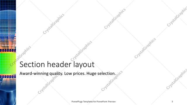 Section Header presentation slide layout