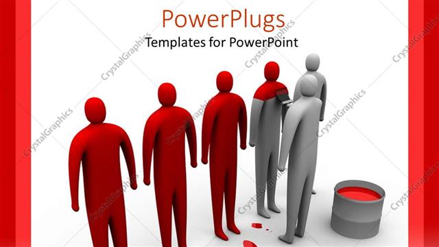  Presentation with appearance - Human painting white humans red with brush