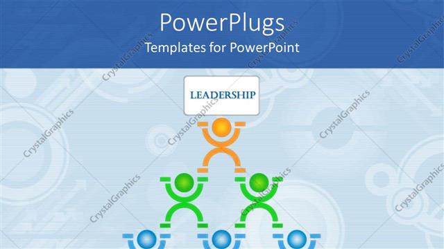  Presentation with collaboration - Human pyramid leadership teamwork planning communication collaboration blue background