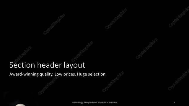 Section Header presentation slide layout