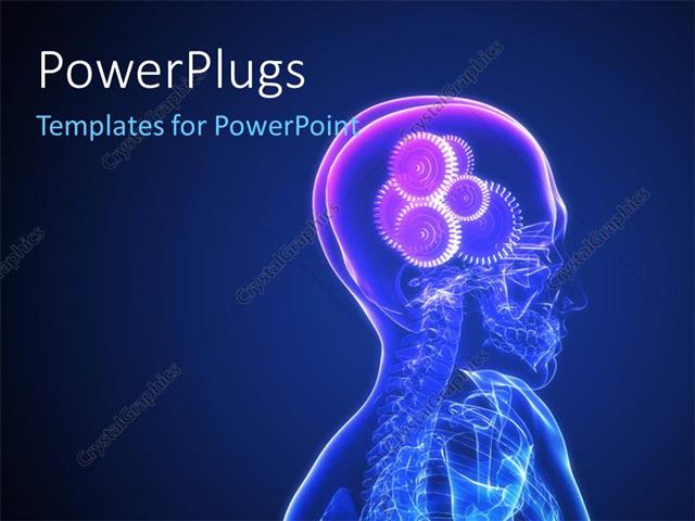  Presentation with brain - A human system with gears instead of brain